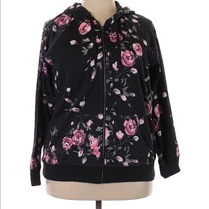 Torrid flower print zip up sweater with hood 3x